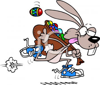 Running Easter Bunny Clip Art